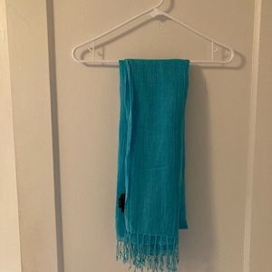 Turquoise Linen Scarf